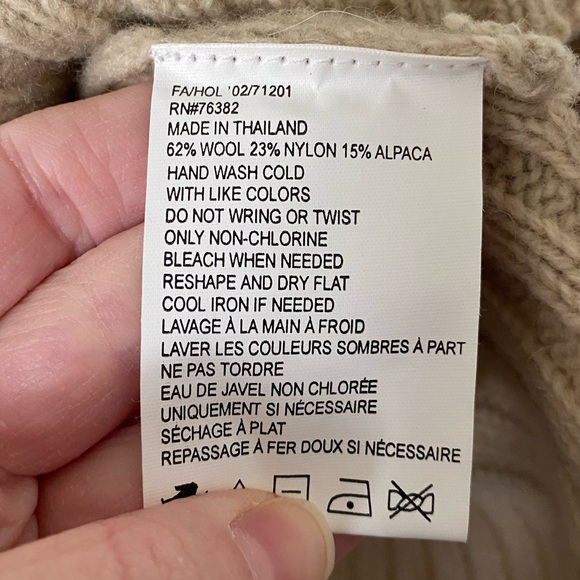 Vtg Y2K Timberland Wool Alpaca Blend Colorblock Knit Mockneck Thick Sweater XL - Picture 5 of 9